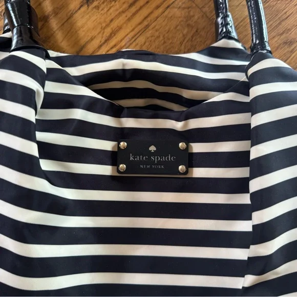 Kate Spade Black and White Striped Baby Bag - Picture 3 of 6